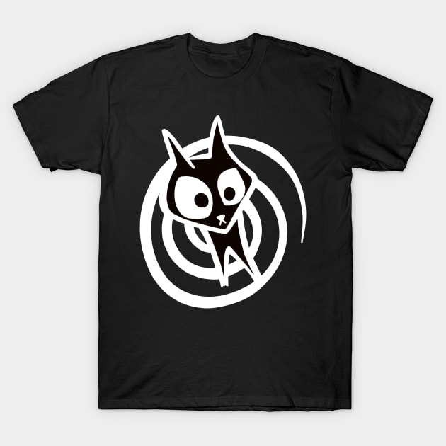 Black Cat Spiral | Twilight Zone Kitty (dark) T-Shirt by HouseofRoc